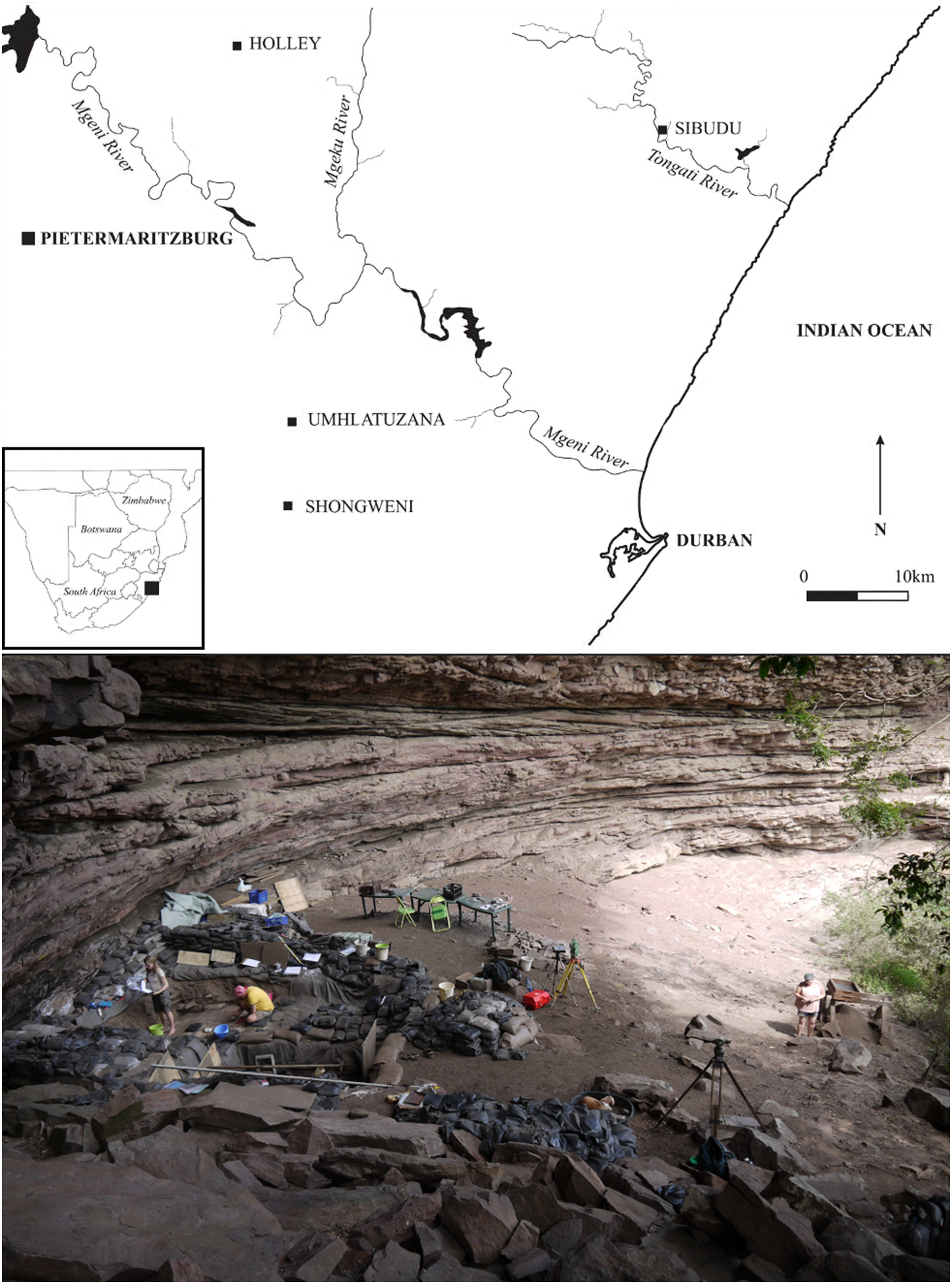 Figure 2 The archaeological site of Sibudu.